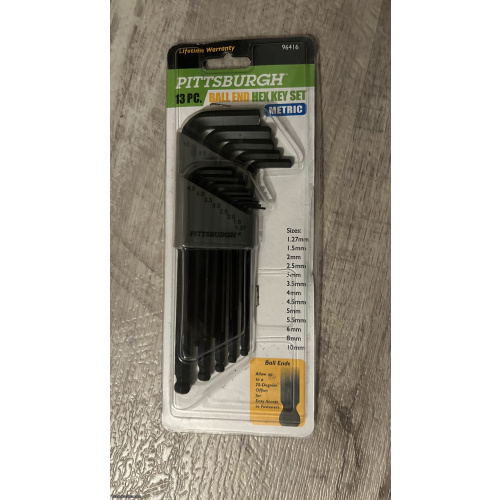 PITTSBURGH Metric Ball End Hex Key Set, 13 Piece