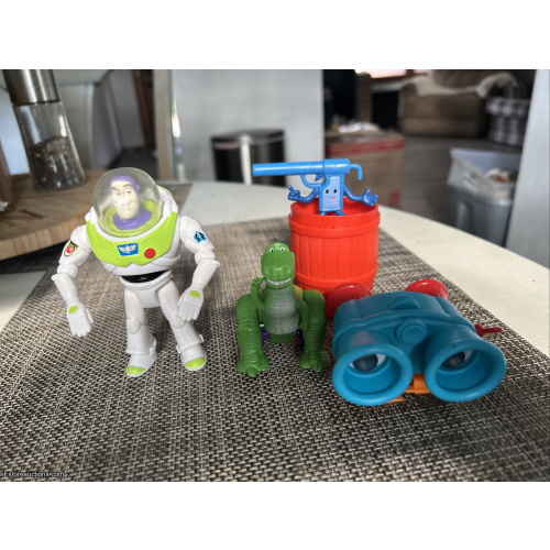 Vintage Toy Story  Buzz ,Rex, Lenny, Red barrel, Misfit Mantis Collectibles Lot