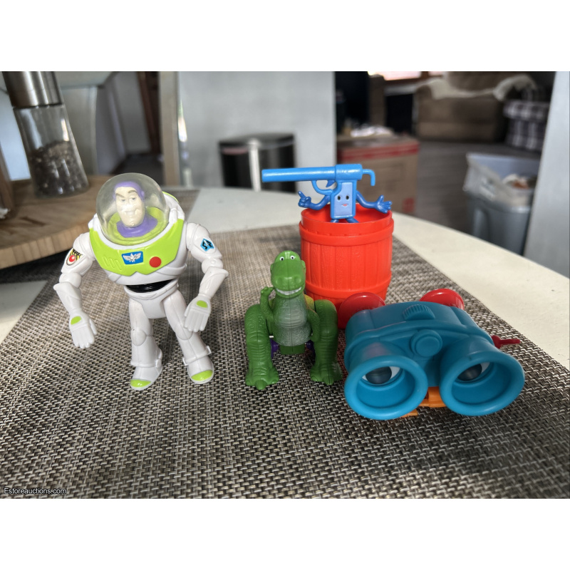 Vintage Toy Story  Buzz ,Rex, Lenny, Red barrel, Misfit Mantis Collectibles Lot