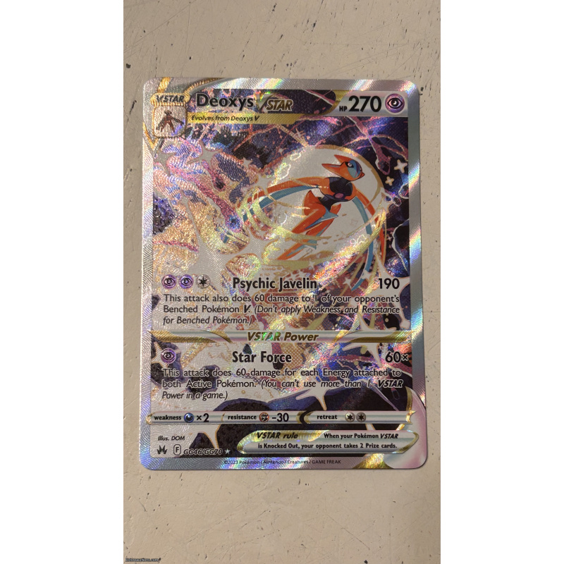 2023 Pokemon Crown Zenith GG46/GG70 Deoxys Vstar Alt Art