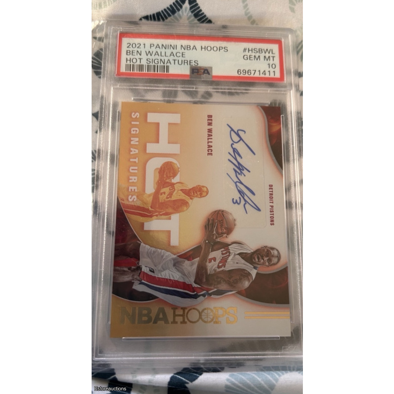 2021 Panini Hoops Ben Wallace Auto PSA 10 GEM MINT POP 2 RARE Hot Signatures HOF