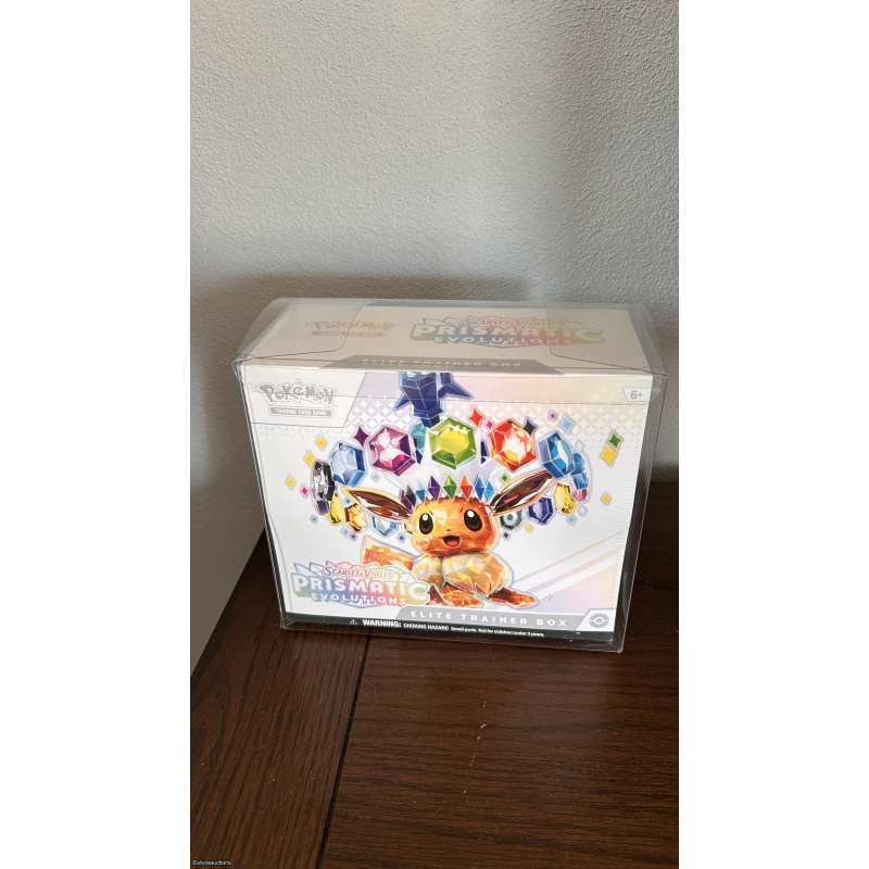 Pokemon Center Prismatic Evolutions ETB Elite Trainer Box Sealed in display case