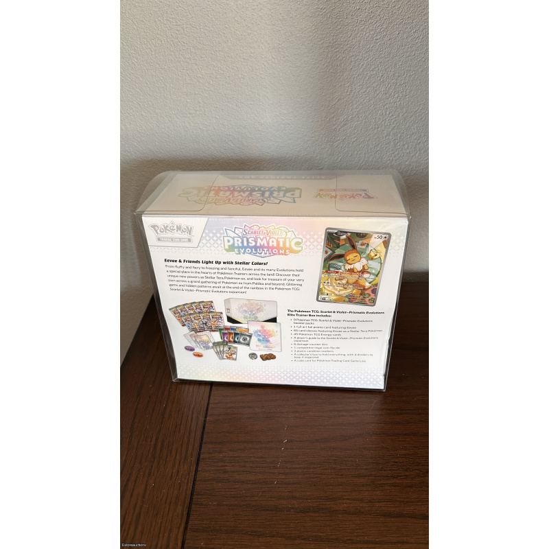 Pokemon Center Prismatic Evolutions ETB Elite Trainer Box Sealed in display case