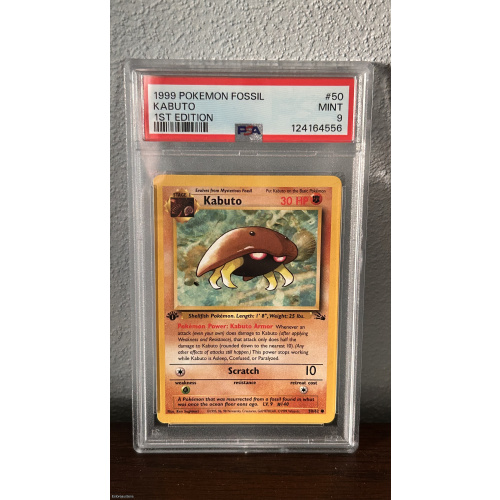 1999 POKEMON FOSSIL 1ST ED #50 KABUTO PSA 9