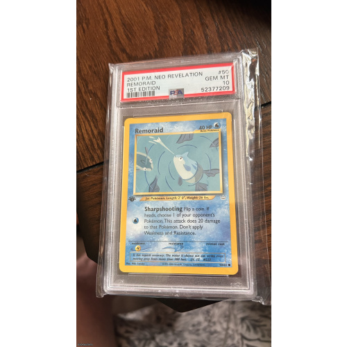 2001 Pokemon Neo Revelation 1st Edition Remoraid 50/64 PSA 10 Gem Mint