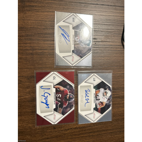 SAGE Collectibles 2022 NCAA Football 3-Card Auto Lot Bostic/Gwynn/Huber