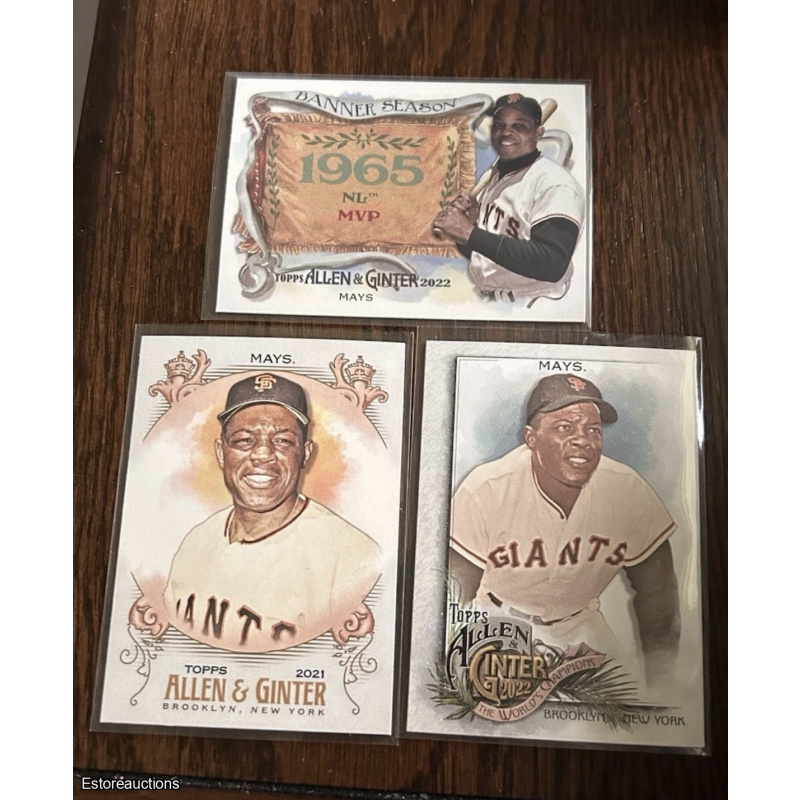 Topps Allen & Ginter Willie Mays Giants 2021/2022 3-Card Lot BS-2 #64 #96