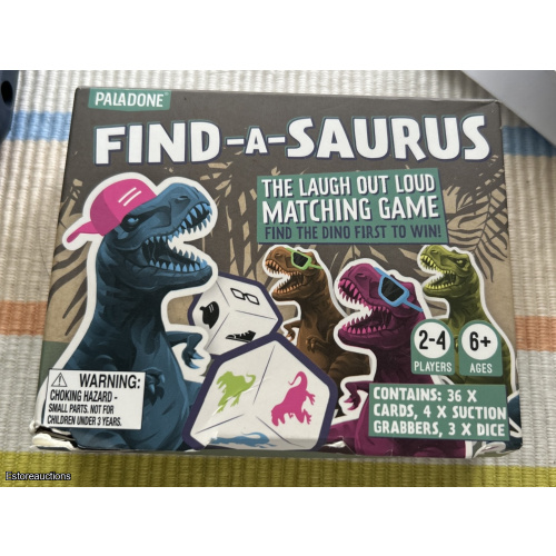 Dinosaur card game 6+ Paladone Find-A-Saurus pickup game dice Laugh out loud fun