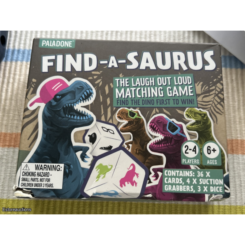 Dinosaur card game 6+ Paladone Find-A-Saurus pickup game dice Laugh out loud fun