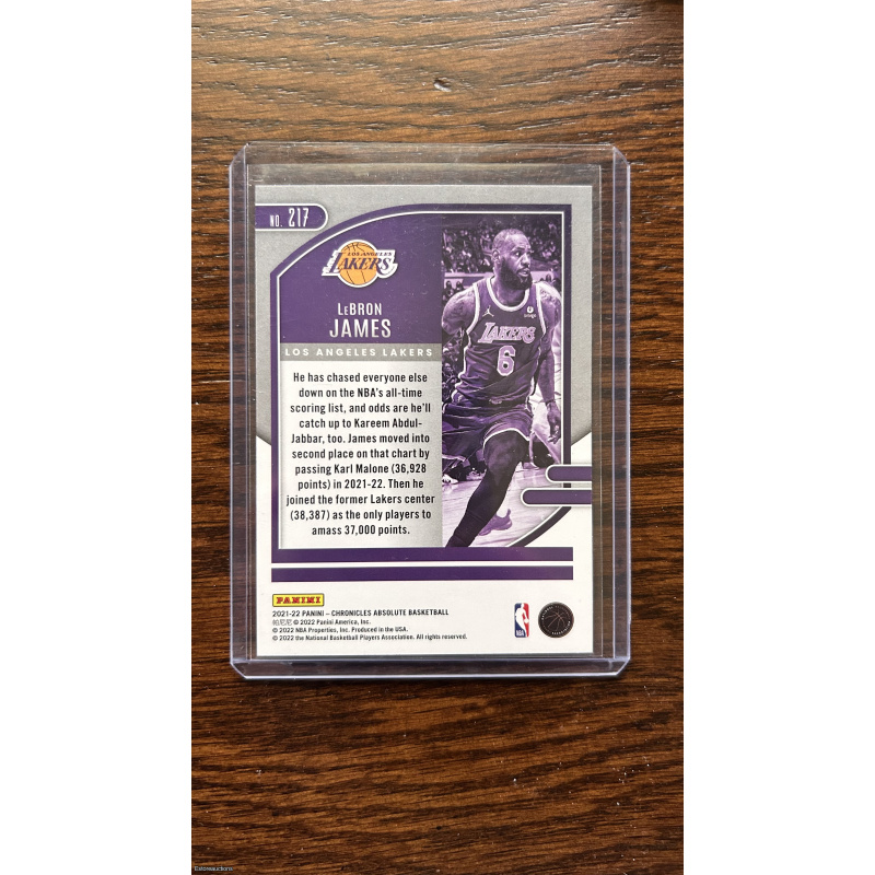 Panini 2021-22 Chronicles Absolute LeBron James #217 Lakers NBA Basketball