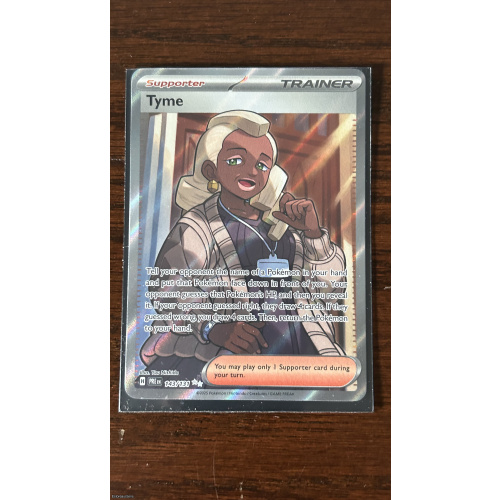 Pokémon Tyme Full Art Ultra Rare Holo Trainer 143/131 Sv: Prismatic Evolutions
