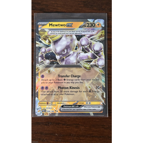 Pokémon Mewtwo ex 058/182 SV04 Paradox Rift Holo Double Rare