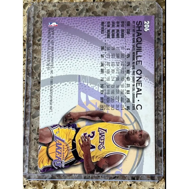 1996-97 Fleer Auto Shaquille O'Neal Los Angeles Lakers #206