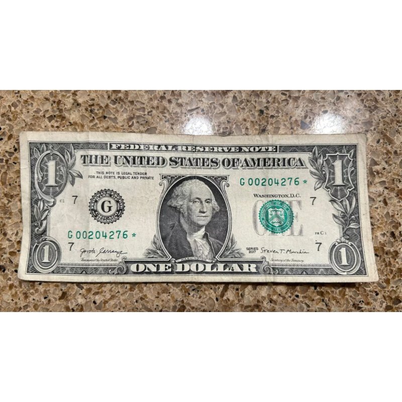 2017 1 dollar bill star note duplicate  (00204276) Rare