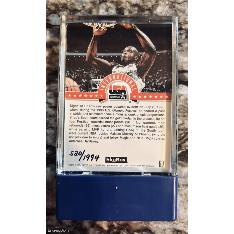 1993-94 SkyboxInternational Shaquille Shaq Oneal USA Card #67 Autograph
